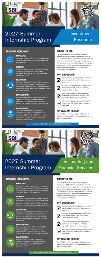 2027 Internship Flyers