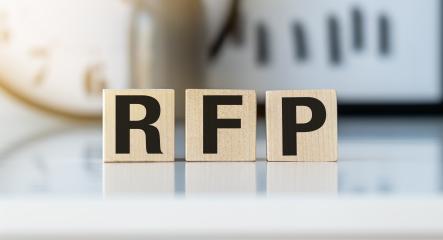 RFP Letter Blocks with Blurred Background
